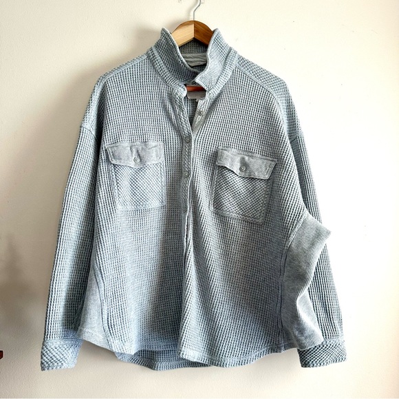 aerie Tops - Aerie‎ • Lumberjane Waffle Shirt in Medium Heather Gray
